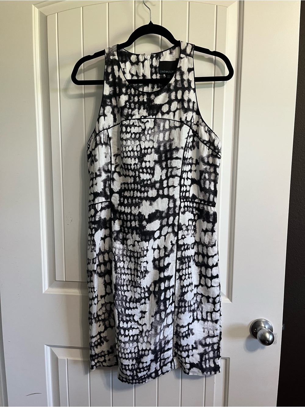 Cynthia Rowley Linen Dress Size 12 Abstract Print NWT Fits 8 10 12 Summer